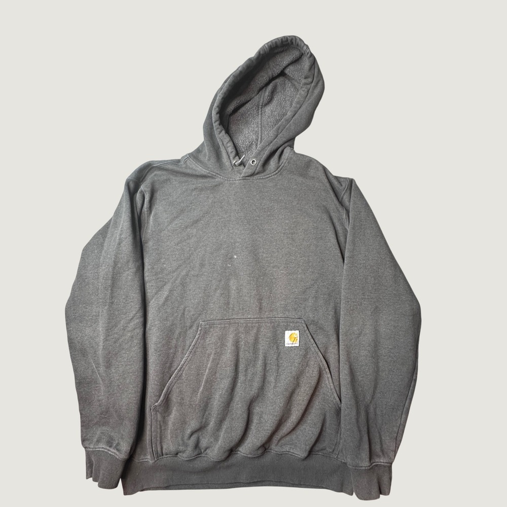 Carhartt Hoodie Mens L Loose Fit K121 Dark Gray Pullover Pocket Workwear Utility